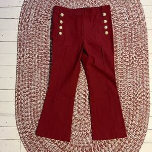 10 Crosby Derek Lam Red Cropped Flare